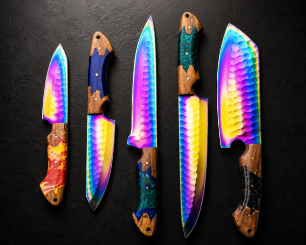 Raindow titanium chef knife set