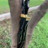 WhatsApp Image 2026-08-20 at 3.45.45 AM HUNTING KNIFE ,J2 steel blade black powder coated (laser etched) and buffalo horn handle